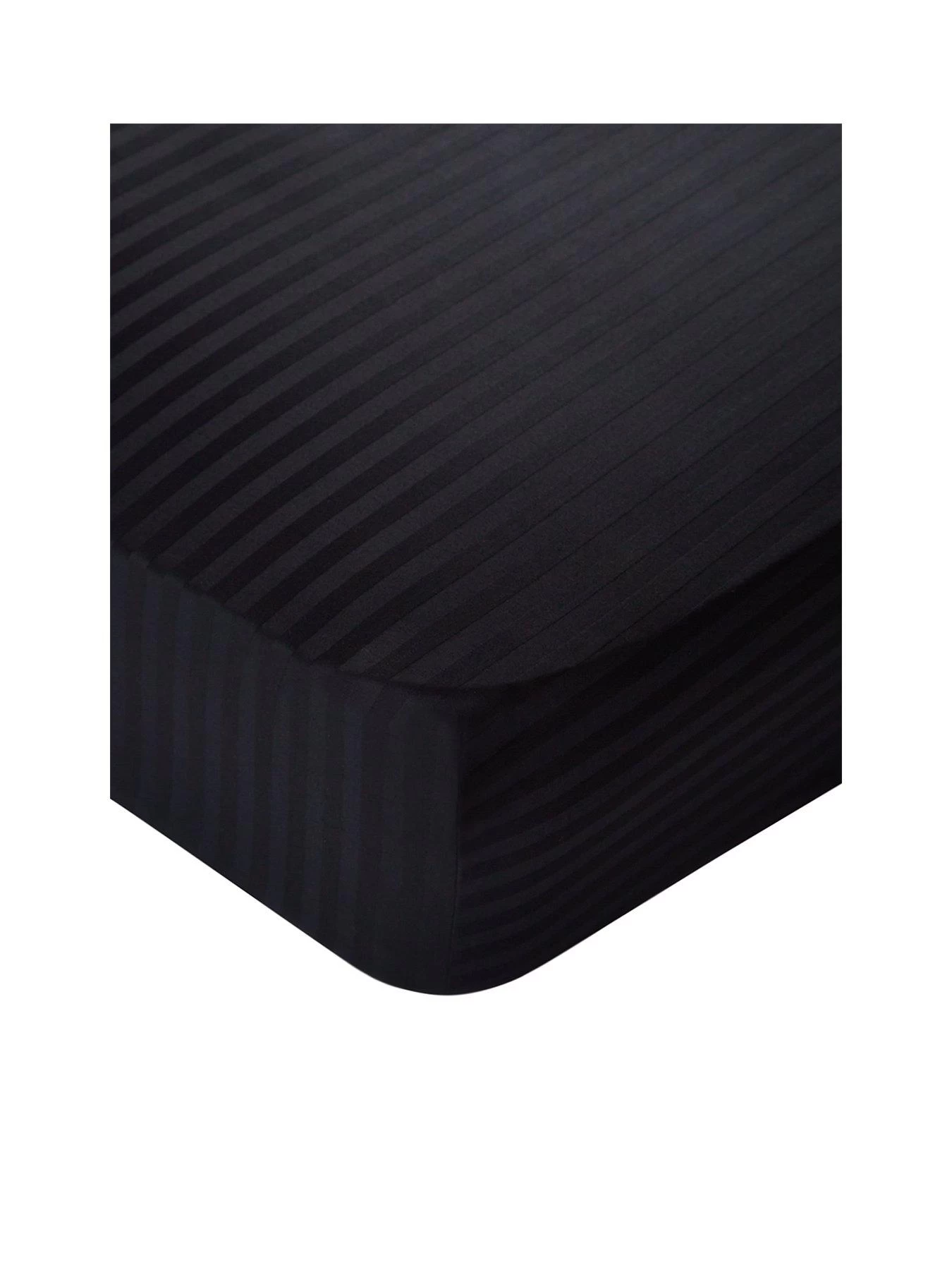 Very Home Luxury 300 Thread Count Soft Touch Sateen Stripe 32 Cm Extra Deep Fitted Sheet In Black 4 Very Home Luxury 300 Thread Count Soft Touch Sateen Stripe 32 Cm Extra Deep Fitted Sheet In Black - Image 2