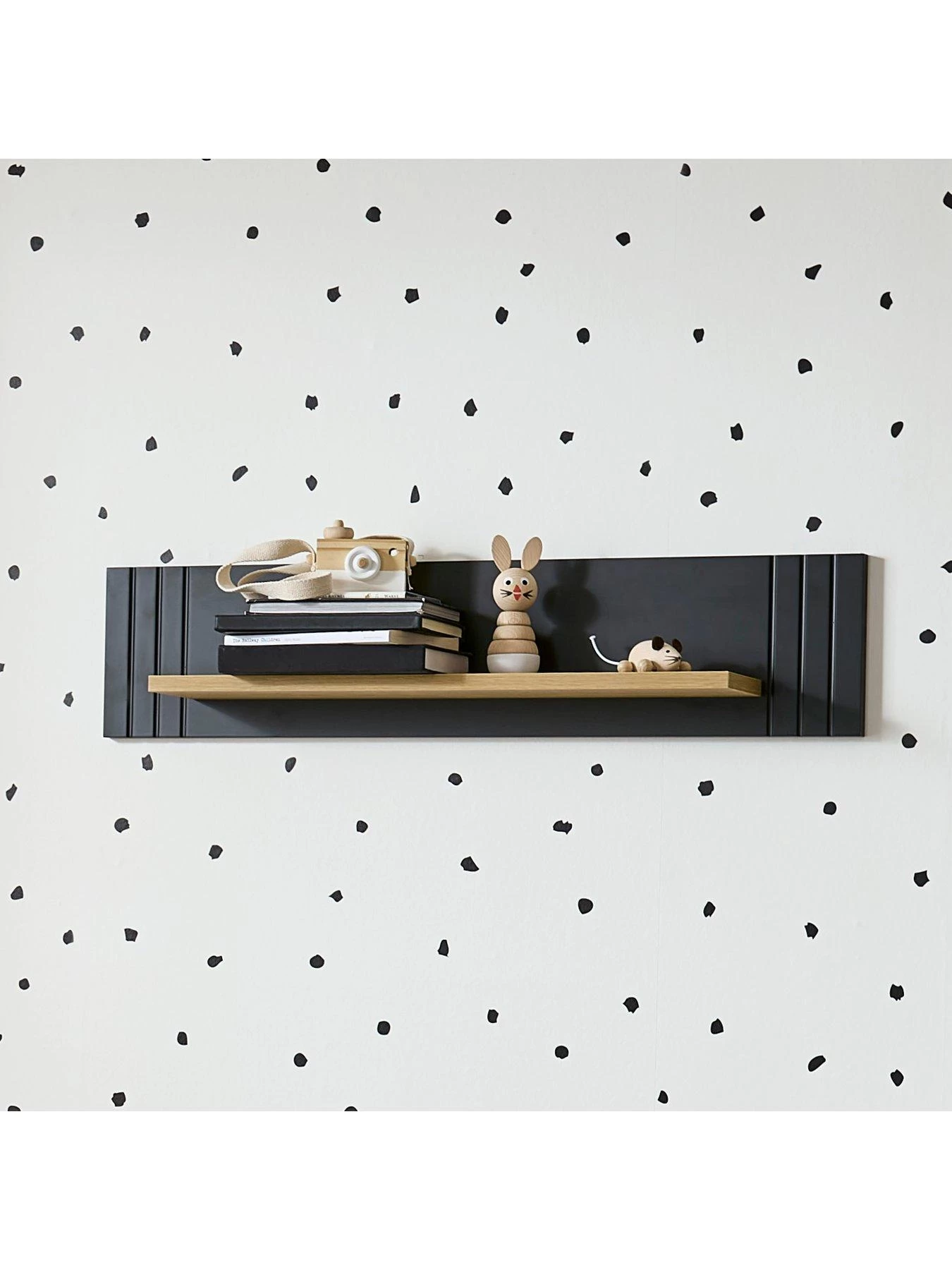 CuddleCo Rafi Shelf - Oak And Black 3 CuddleCo Rafi Shelf - Oak And Black