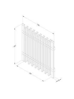 FOREST Contemporary Picket Gate 3ft (0.90m High) -Home Comprehensive VEX5D SQ4 0000000099 N A SLd2