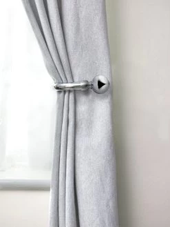 Everyday Set Of 2 Ball Finial Curtain Holdbacks -Home Comprehensive VEY67 SQ4 0000000139 CHROME RSr
