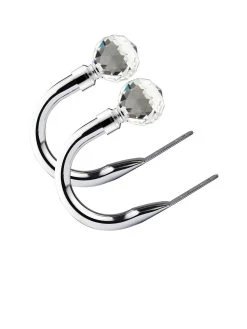 Very Home Set Of 2 Crystal Finial Curtain Holdbacks