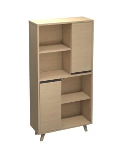 One Call Miller Ready Assembled 2 Door Bookcase 8 One Call Miller Ready Assembled 2 Door Bookcase -Home Comprehensive VFRGI SQ3 0000000006 OAK SLa