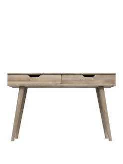 One Call Mustique Ready Assembled 2 Drawer Office Desk - Oak