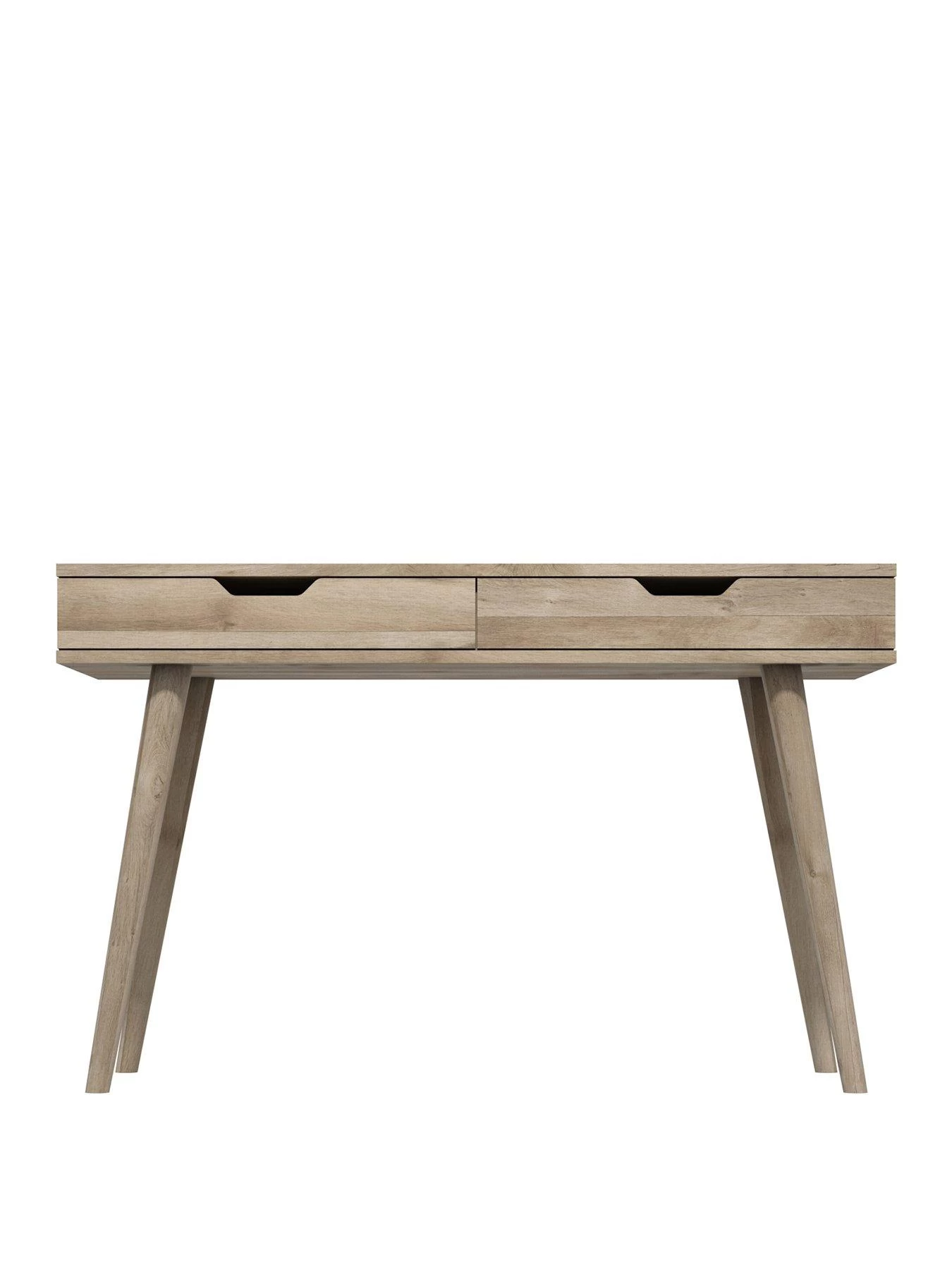 One Call Mustique Ready Assembled 2 Drawer Office Desk - Oak 3 One Call Mustique Ready Assembled 2 Drawer Office Desk - Oak