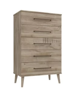 One Call Tuscany Ready Assembled 5 Drawer Chest -Home Comprehensive VFRGT SQ2 0000000006 OAK SLf