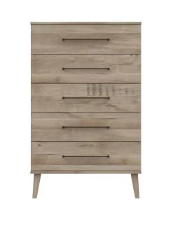 One Call Tuscany Ready Assembled 5 Drawer Chest -Home Comprehensive VFRGT SQ3 0000000006 OAK SLa
