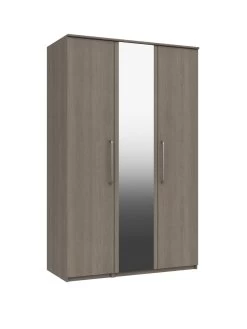 One Call Reagon 3 Door Mirrored Wardrobe 8 One Call Reagon 3 Door Mirrored Wardrobe -Home Comprehensive VFRHS SQ3 0000000006 OAK SLa