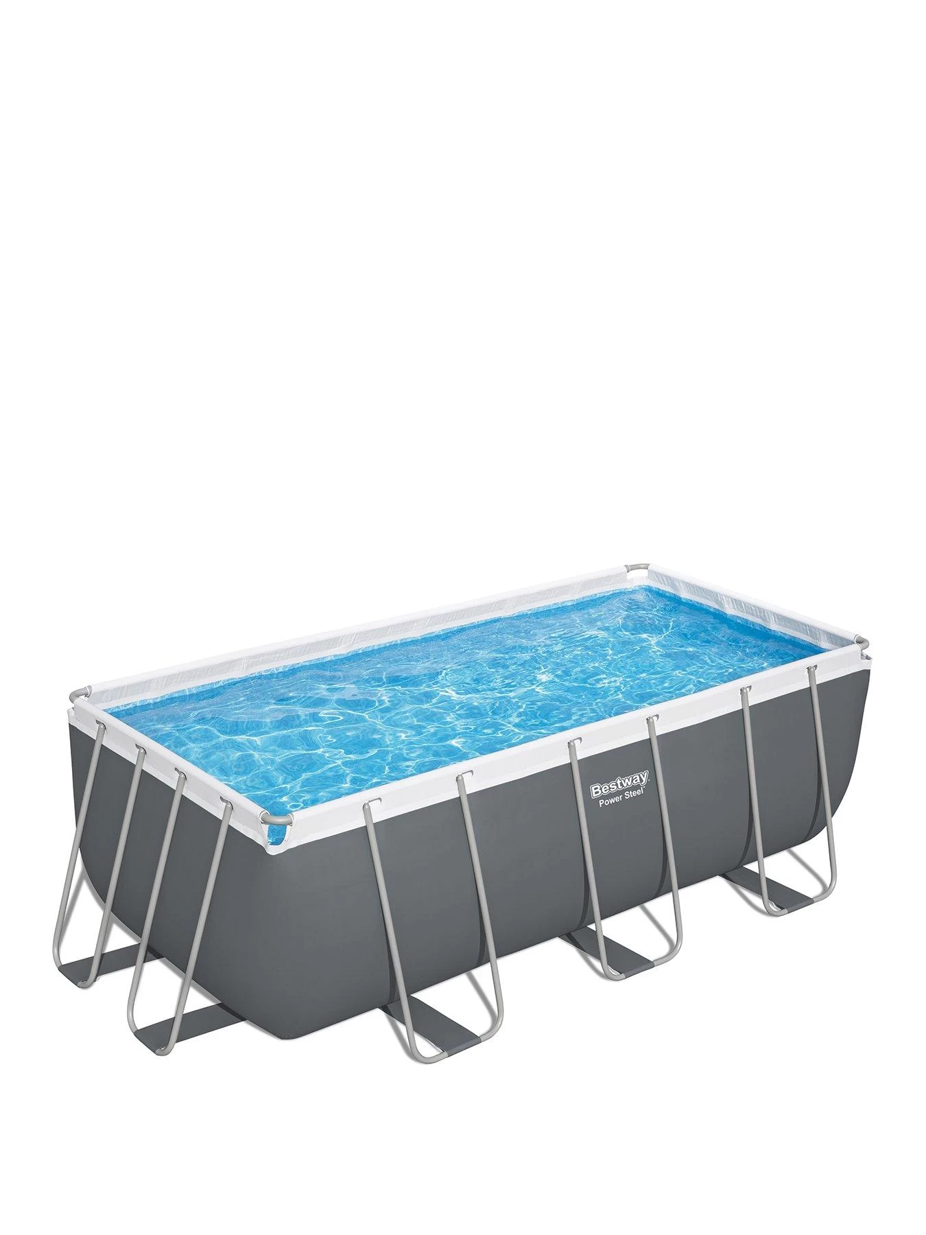 Bestway 13ft 6" X 79" X 48" Power Steel Rectangular Frame Pool Set 3 Bestway 13ft 6" X 79" X 48" Power Steel Rectangular Frame Pool Set