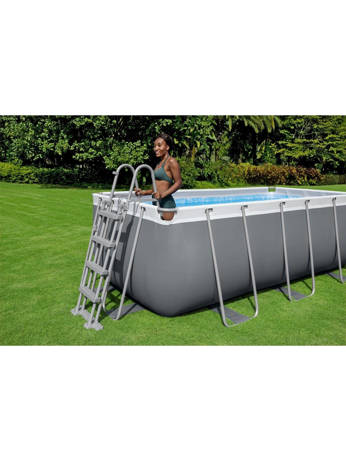 Bestway 13ft 6" X 79" X 48" Power Steel Rectangular Frame Pool Set 6 Bestway 13ft 6" X 79" X 48" Power Steel Rectangular Frame Pool Set - Image 4