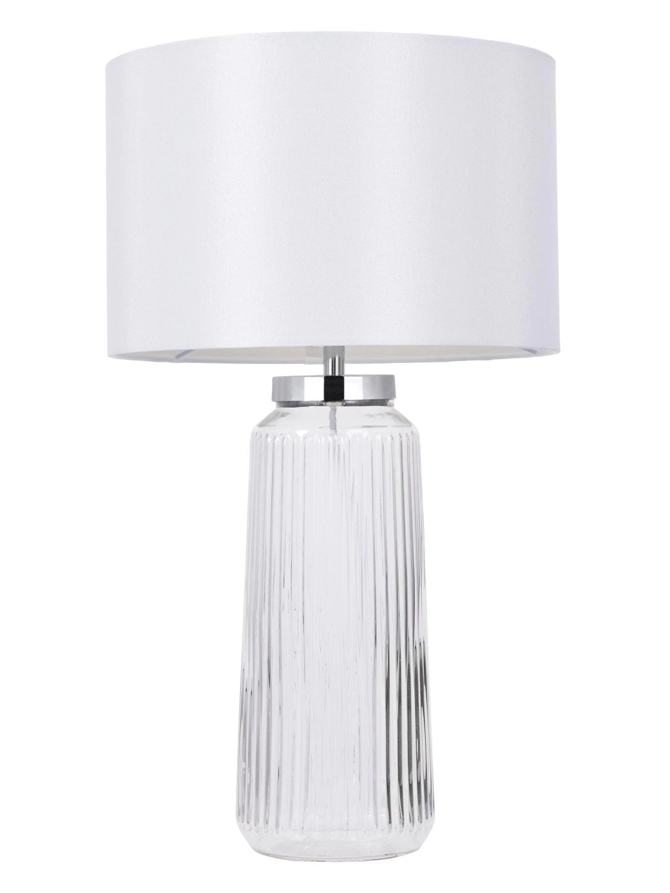 Very Home Rei Ribbed Glass Base Table Lamp 4 Very Home Rei Ribbed Glass Base Table Lamp - Image 2