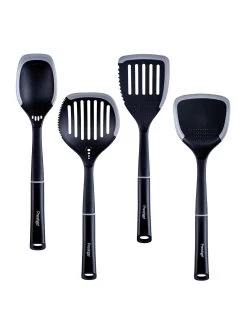 Prestige 2-in-1 Kitchen Utensils Set Of 4-Cooking Utensils With Non Scratch Silicone Edges,Heat Resistant Utensils To Protect Non Stick Cookware
