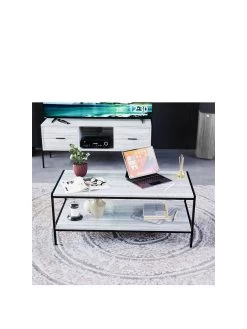 Vida Designs Brooklyn Coffee Table - Grey Oak -Home Comprehensive VGOSE SQ3 0000006131 GREY OAK SLa