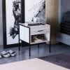 Vida Designs Brooklyn 1 Drawer Bedside Chest - Grey Oak -Home Comprehensive VGOSJ SQ1 0000006131 GREY OAK RSr