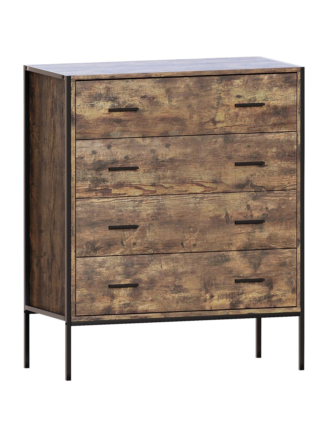 Vida Designs Brooklyn 4 Drawer Chest - Dark Oak 9 Vida Designs Brooklyn 4 Drawer Chest - Dark Oak - Image 7