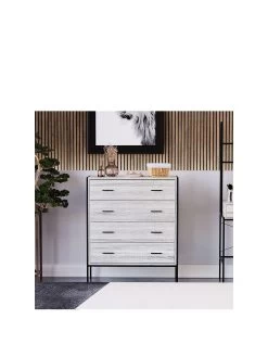 Vida Designs Brooklyn 4 Drawer Chest - Grey Oak 11 Vida Designs Brooklyn 4 Drawer Chest - Grey Oak -Home Comprehensive VGOSL SQ3 0000006131 GREY OAK SLa