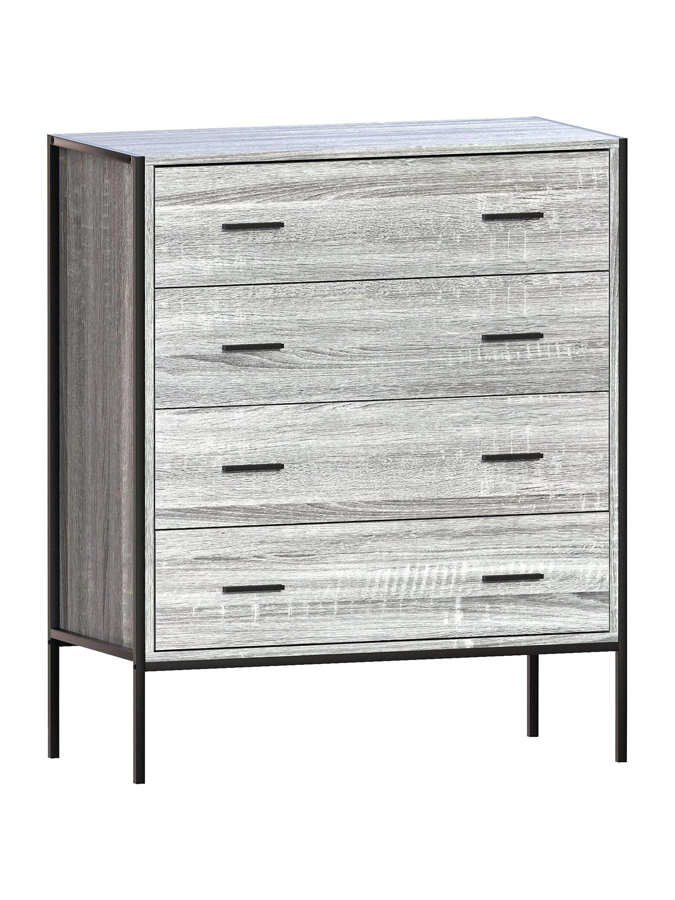 Vida Designs Brooklyn 4 Drawer Chest - Grey Oak 9 Vida Designs Brooklyn 4 Drawer Chest - Grey Oak - Image 7