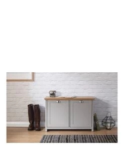 GFW Lancaster 2 Door Shoe Storage Cabinet - Grey -Home Comprehensive VGX6G SQ2 0000000005 GREY SLf