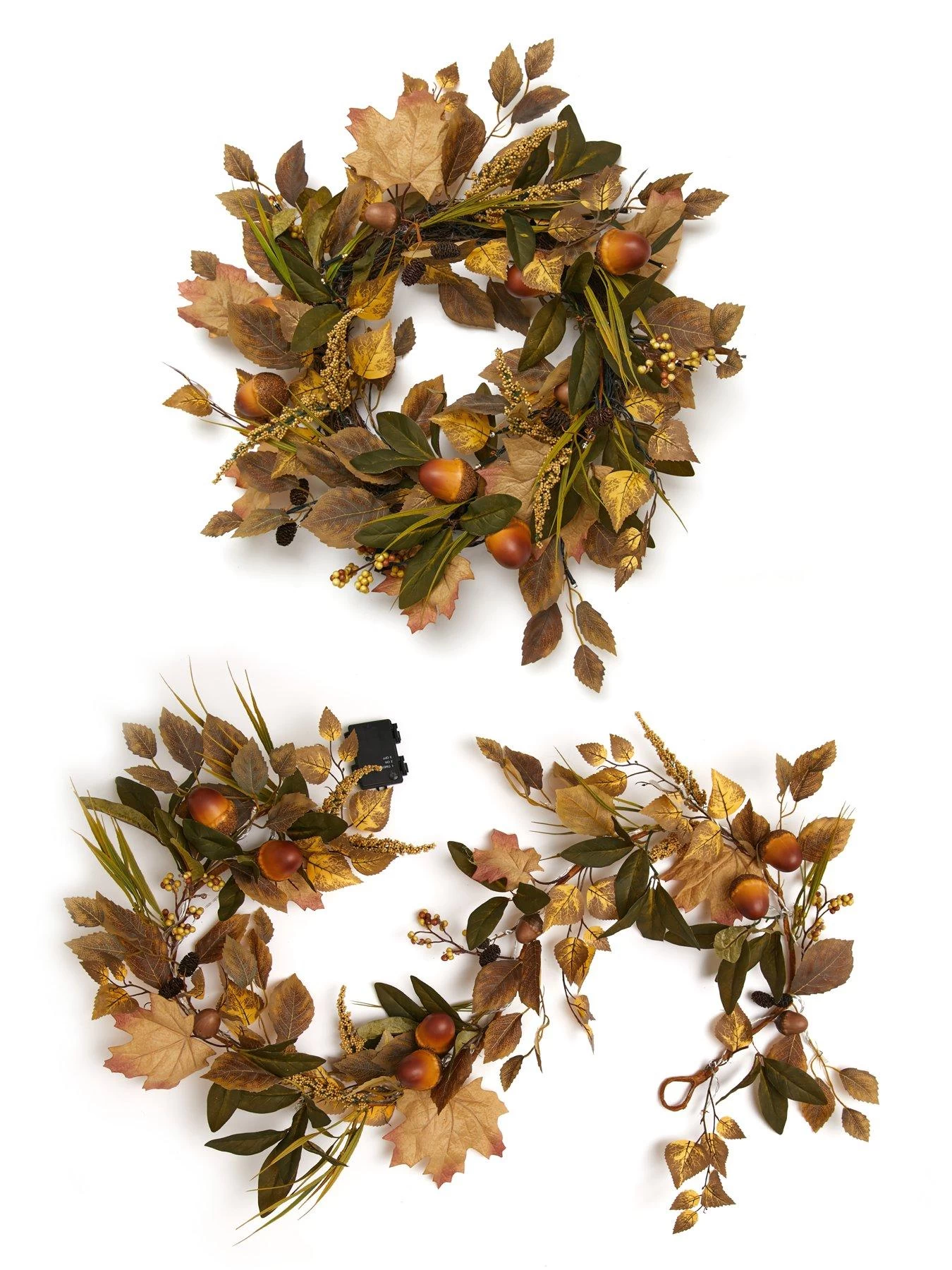 Very Home Natural And Acorn Pre Lit Autumn Wreath - 60 Cm 9 Very Home Natural And Acorn Pre Lit Autumn Wreath - 60 Cm - Image 7
