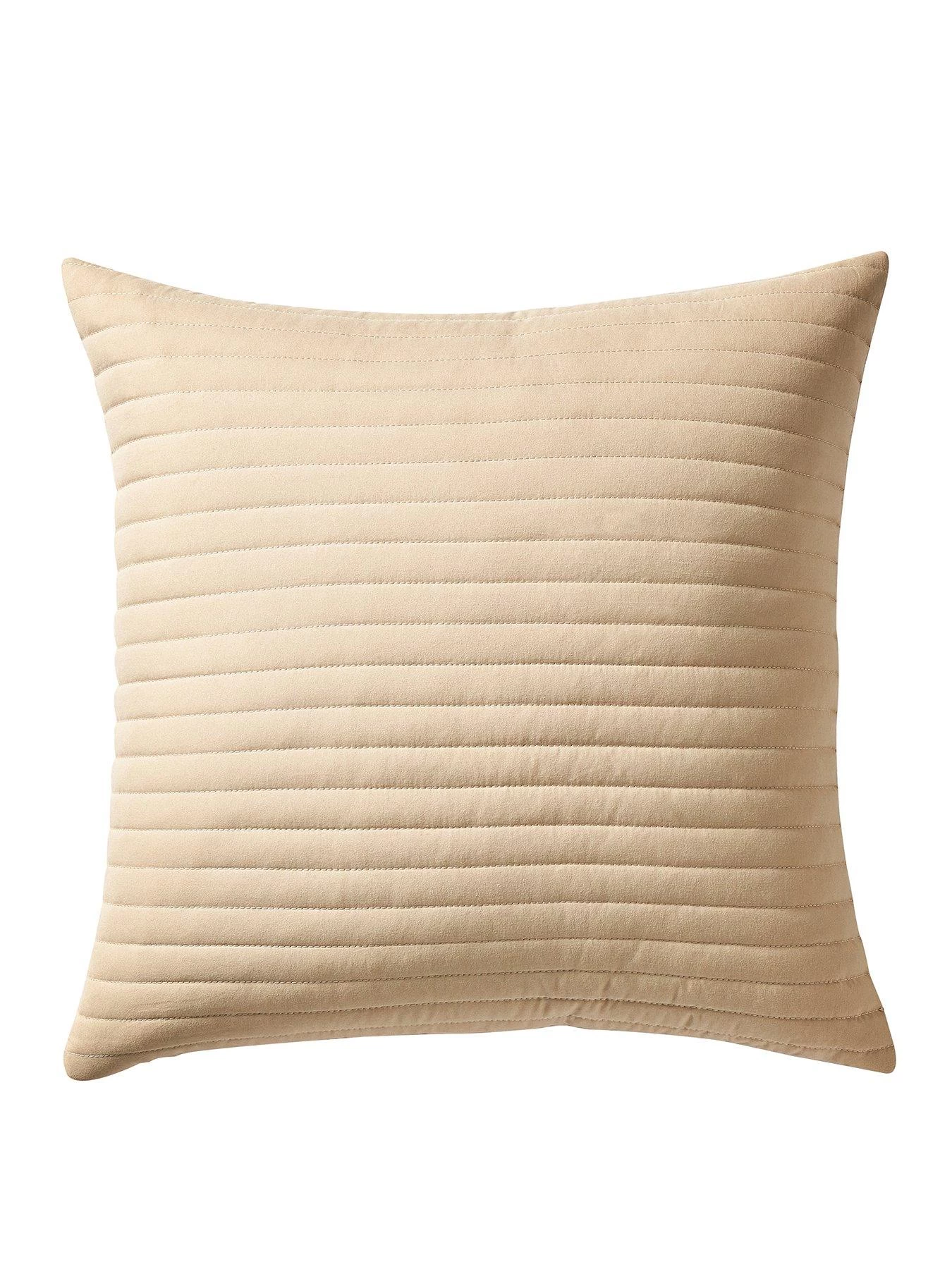 Bianca Cottonsoft Quilted Lines Filled Cushion In Natural 4 Bianca Cottonsoft Quilted Lines Filled Cushion In Natural - Image 2