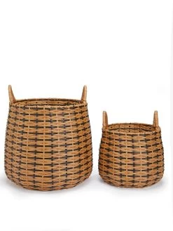 Very Home Set Of 2 Black/Natural Round Basket -Home Comprehensive VHU1Y SQ2 0000000088 NO COLOR SLd