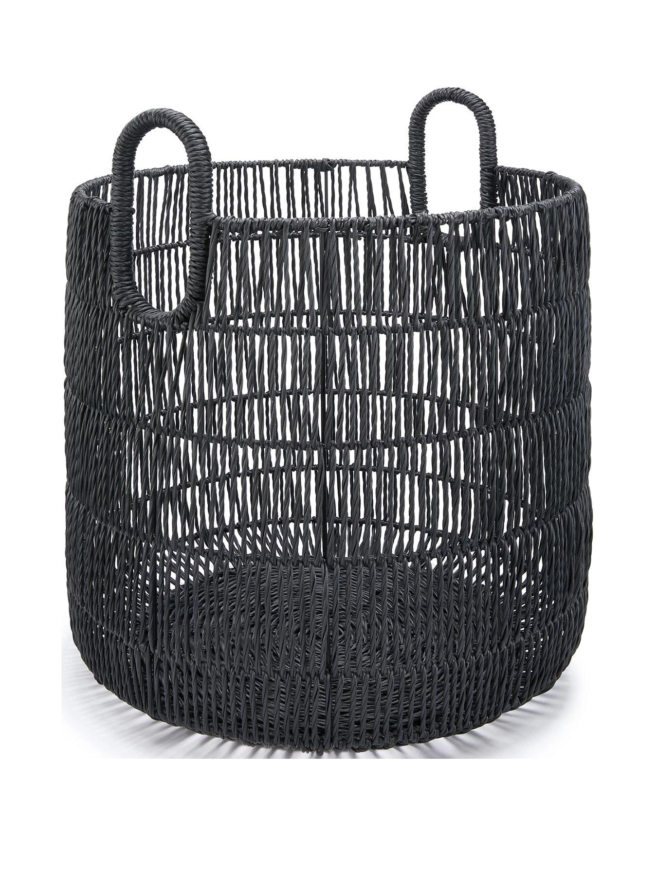 Very Home Poly Rattan Black Basket 3 Very Home Poly Rattan Black Basket