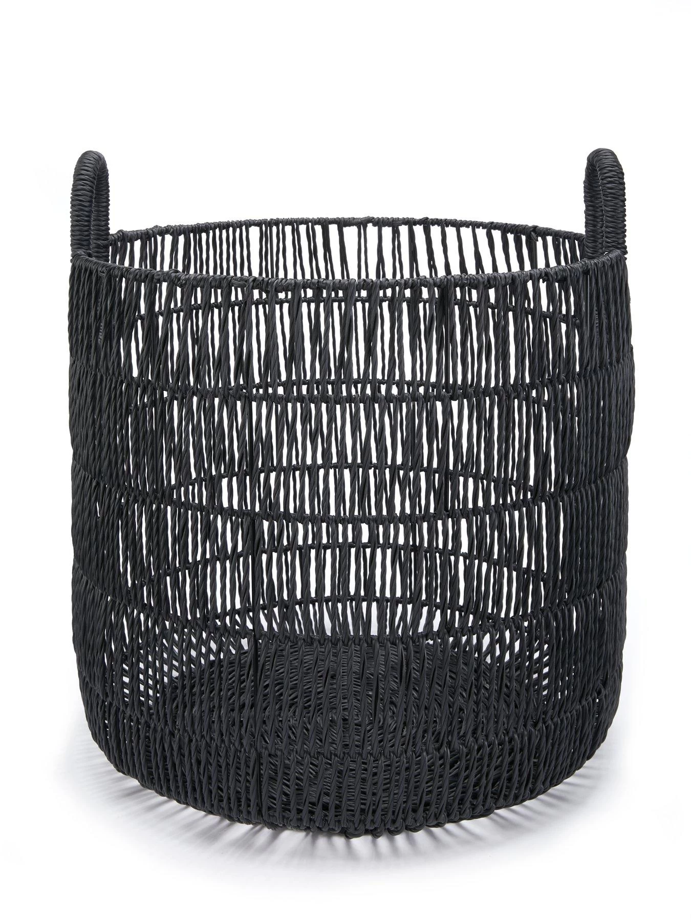 Very Home Poly Rattan Black Basket 4 Very Home Poly Rattan Black Basket - Image 2