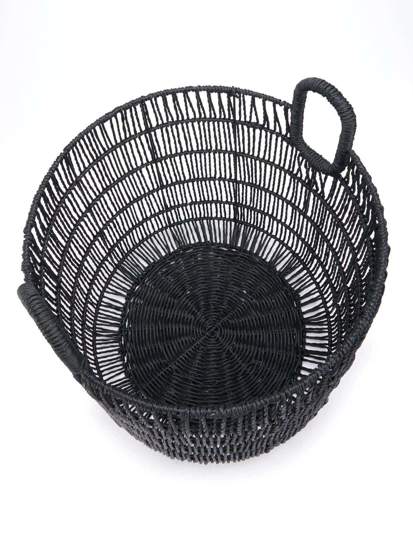 Very Home Poly Rattan Black Basket 5 Very Home Poly Rattan Black Basket - Image 3