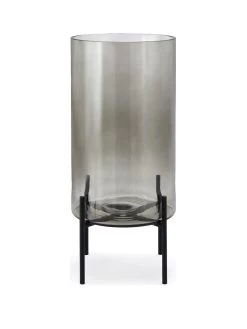 Very Home Cylinder Glass Vase With Metal Stand