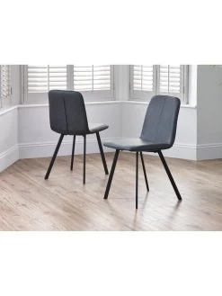 Julian Bowen Goya Pair Of Dining Chairs - Black