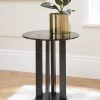 Very Home Moda Round Pedestal Glass TopĀ Side Table 2 Very Home Moda Round Pedestal Glass TopĀ Side Table -Home Comprehensive VJL1D SQ1 0000000004 BLACK RSr