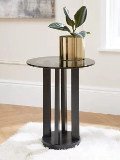 Very Home Moda Round Pedestal Glass Top Side Table