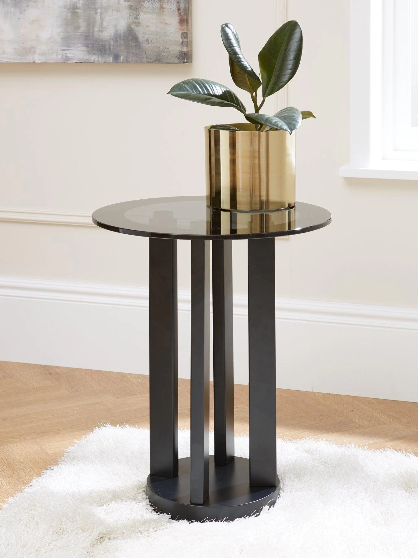 Very Home Moda Round Pedestal Glass Top Side Table 3 Very Home Moda Round Pedestal Glass Top Side Table