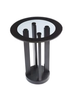Very Home Moda Round Pedestal Glass Top Side Table 9 Very Home Moda Round Pedestal Glass Top Side Table -Home Comprehensive VJL1D SQ3 0000000004 BLACK SLd