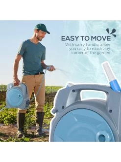 OutSunny Retractable Garden Hose Reel With 10m + 10m Hose (20m) 14 OutSunny Retractable Garden Hose Reel With 10m + 10m Hose (20m) -Home Comprehensive VJO55 SQ6 0000000099 N A SLd4