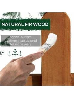 OutSunny Pack Of 12 Wooden Border Fences for Lawn Or Border - Brown -Home Comprehensive VJO5A SQ4 0000000099 N A SLd2