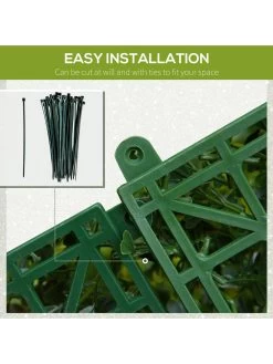 OutSunny 12-Piece 50cm X 50cm Artificial Boxwood Wall Panel -  Milan Grass, Privacy Fence Screen -Home Comprehensive VJO5B SQ5 0000000099 N A SLd3