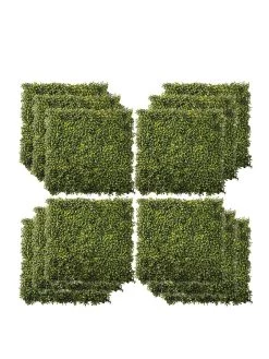 OutSunny 12-Piece 50 X 50cmĀ Artificial Boxwood Wall Panel -Ā Milan Grass, Privacy Fence Screen