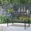 OutSunny 2-Seater Steel Garden Bench - Black 2 OutSunny 2-Seater Steel Garden Bench - Black -Home Comprehensive VJO6U SQ1 0000000099 N A RSr