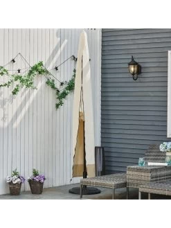 OutSunny Waterproof Parasol Cover Deluxe Patio Furniture Market Banana Umbrella Cantilever Protector Rain Dust Protective With Zip