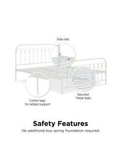Novogratz Bright Pop Double Metal Bed Frame - White -Home Comprehensive VJWQJ SQ4 0000000013 WHITE SLd