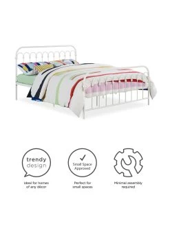 Novogratz Bright Pop Double Metal Bed Frame - White -Home Comprehensive VJWQJ SQ6 0000000013 WHITE SLd2