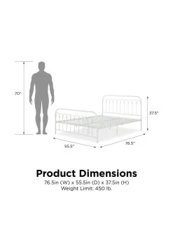 Novogratz Bright Pop Double Metal Bed Frame - White -Home Comprehensive VJWQJ SQ7 0000000013 WHITE DGy