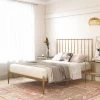 Dorel Home Giulia Modern King Metal Bed Frame - Gold -Home Comprehensive VJWQL SQ1 0000000036 GOLD RSr