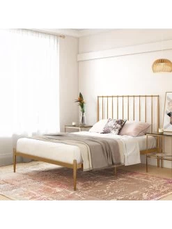 Dorel Home Giulia Modern King Metal Bed Frame - Gold