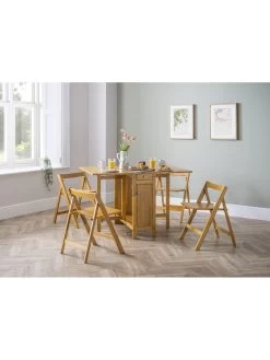 Julian Bowen Savoy 150 Cm Folding Dining Table + 4 Chairs Set