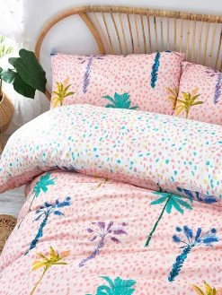 Furn Palmtropolis Duvet Cover Set - Pink -Home Comprehensive VKDRN SQ3 0000000063 PINK SLd