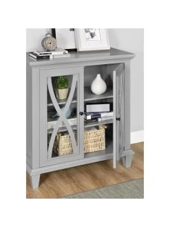 Ellington Double Glass Door Accent Cabinet - Grey 9 Ellington Double Glass Door Accent Cabinet - Grey -Home Comprehensive VKEES SQ3 0000000005 GREY SLd
