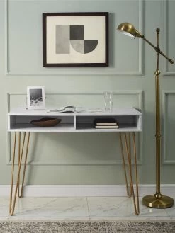 Novogratz Athena Desk - White -Home Comprehensive VKEEU SQ6 0000000013 WHITE SLd3