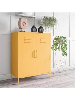 Novogratz Cache 2 Door Metal Locker Storage Cabinet