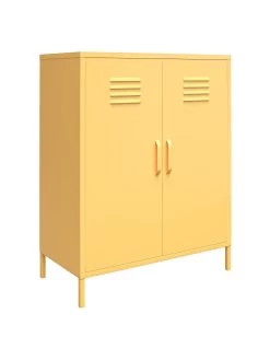 Novogratz Cache 2 Door Metal Locker Storage Cabinet -Home Comprehensive VKEFO SQ3 0000000076 YELLOW SLa